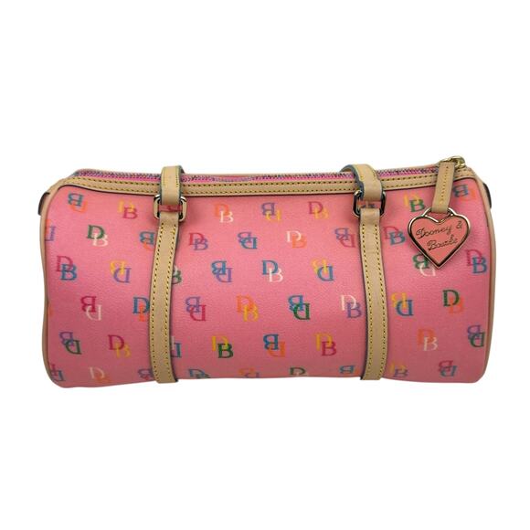 Dooney & Bourke Y2K Rainbow Barrel Bag Monogram Pink LIKE NEW - Picture 1 of 9
